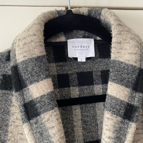 Sundays Owen Coat in Black Plaid Compact - Picture 12 of 13